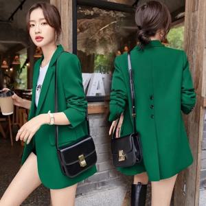 블랙 우아한 여성 블레이저 봄 가을 긴 소매 슬림 블레이저 세련된 사무실 레이디 노치 솔리드 슈트 코트 캐주얼 작업 재킷