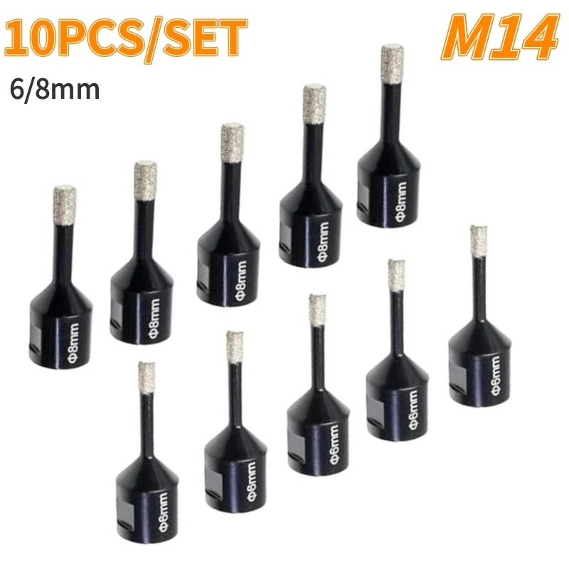 10/5/1PCS 진공 스레드 브레이징 구멍 드릴 비트 M14 세라믹 타일 화강암 대리석 앵글 그라인더 드릴 비트 세트 드릴링 도구 세트