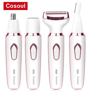 4 In 1 전기 레이디 면도기, 체모 제거 제모기, 무통 무선 트리머 면도기, 여성용 선물