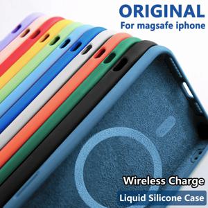 적용 Magsafe무선 자기 흡입 액체 실리콘폰케이스아이폰14 13 12미니 11 Pro Max x xs 맥스 xr 7 8 Plus Se 2020 명품벨벳카메라 정밀 구멍 덮개 보호