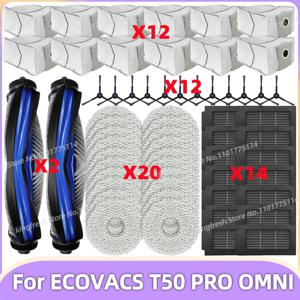 Ecovacs T50 OMNI / T50 PRO OMNI 호환 진공 청소기 부품 메인 롤러 사이드 브러시 헤파 필터 걸레 천 먼지 봉투 액세서리