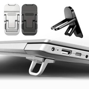 알루미늄 자체 접착 노트북 스탠드 보이지 않는 컴퓨터 키보드 스탠드 브래킷 책상 접이식 노트북 피트 MacBook Pro