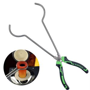 금세공용 실용 클램프 도가니 집게, 고온로 클램프, 녹슬지 않는 흑연 석영 도가니 펜치, 금 용융 T