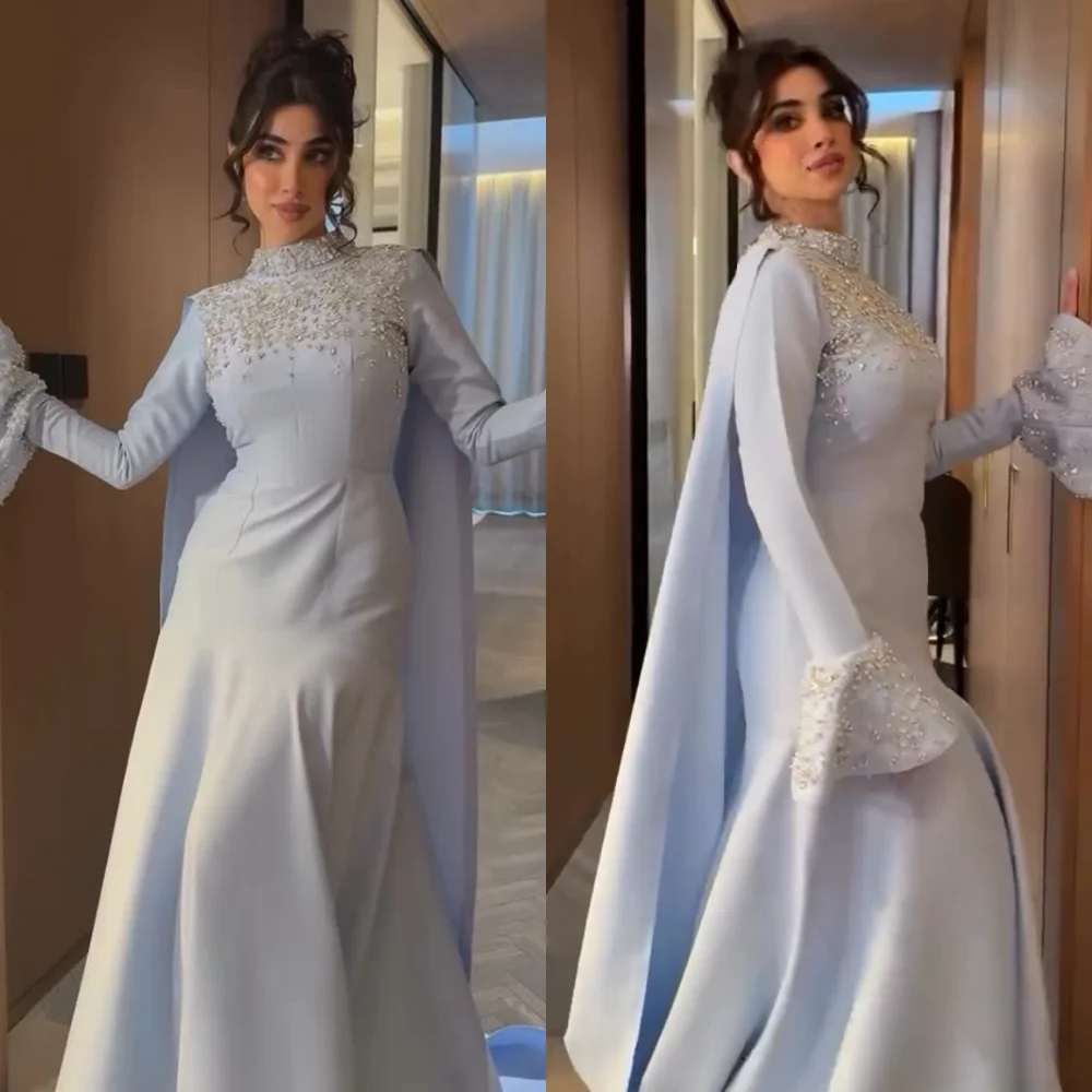 맞춤형 고품질 저지 스팽글 인어 하이 칼라 롱 드레스 맞춤형 행사 저녁 절묘한 현대 스타일