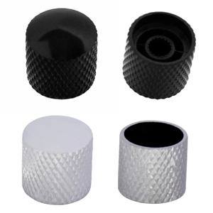 3/4개 돔형 기타 베이스 메탈 노브 컨트롤 노브 크롬 실버/블랙 선택 가능 현악기 일렉트릭 기타 볼륨 노브