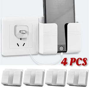 1/2/4pcs 스마트 폰 스탠드 벽걸이 형 스토리지 박스 벽걸이 형 원격 제어 충전 도크 스탠드 스토리지 랙