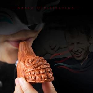 해골 아즈텍 세라믹 파티 호루라기 - 할로윈 생일 스트레스 릴리프 키체인 액세서리용 125dB 고음량 수제 장난감