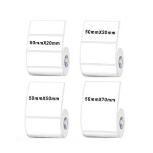 50mm 너비 열 라벨 스티커 방수 흰색 자체 접착 라벨 종이 가격 열 프린터에 대 한 DIY 선물 태그 의류