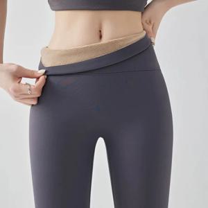 여성 플러스 벨벳 두꺼운 레깅스 가을 겨울 탄성 타이트 따뜻한 샤크 팬츠 여성 한국 하이웨이스트 슬리밍 요가 레깅스