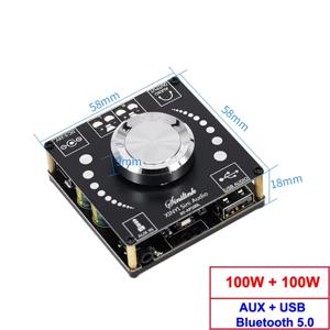 XY-AP100L 2*100W 블루투스 전력 증폭기 보드 5.0 디지털 AUX 2.0 채널 스테레오 홈 음악 스피커 무선 모듈 오디오 앰프