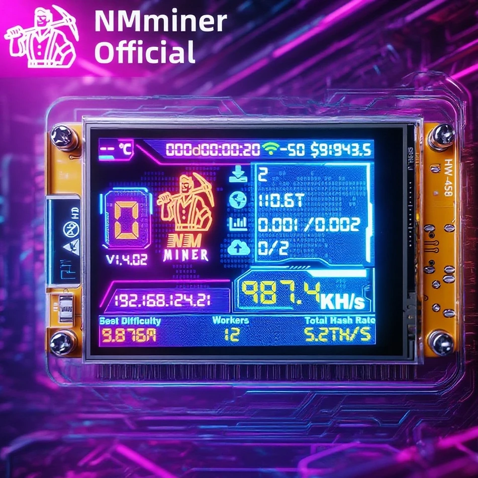 NMMiner NerdMiner V2 해시레이트 980KH/s 럭키 마이너 ESP32 2.8인치 스마트 디스플레이 암호화 솔로 복권 비트코인 ​​ESP32-2432S028R DROOM