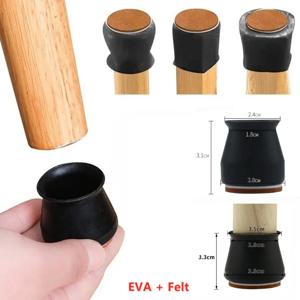 16PCS 검은 실리콘 의자 다리 캡 미끄럼 방지 긁힘 방지 침묵 나무 바닥 보호기 방수 펠트 가구 피트 패드