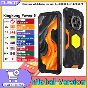 Cubot KingKong Power 5, 안드로이드 15.0 기반 러기드 스마트폰, 15300mAh 배터리, 6.88인치 120Hz 화면, 16GB RAM(6GB+10GB 확장 메모리), 128GB ROM, MTK G100, 캠핑 라이트 & 듀얼 택티컬 빔, 5W 스피커, 4G smartphone android 15
