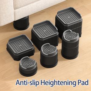 쌓을 수 있는 사각형 가구 라이저, 소파, 테이블, 의자 다리 보호에 적합, 고하중 및 삼중 미끄럼 방지 기능