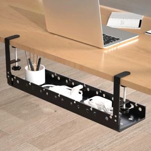 책상 아래 케이블 정리 트레이 무타공 철제 멀티탭 홀더 전선 정리 클램프 마운트 (가정용/사무실용)