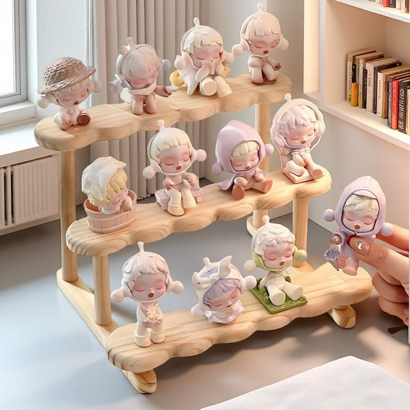 3 계층 디스플레이 라이저 스탠드 향수 주최자를위한 나무 선반 향수 디스플레이 선반 그림 디스플레이 케이스 인형 스토리지 랙