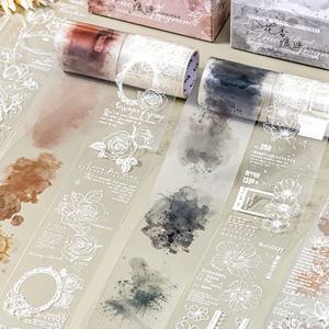 Mr Paper 2롤/박스 수채화 PET 박스형 테이프 세트 저널링, 스크랩북, DIY 공예용 파스텔 드로잉 예술적 와시 테이프