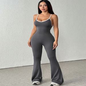 여성 점프수트 스트리트웨어 패션 여름 신상 캐주얼 슬림 의류 솔리드 섹시 슬링 백리스 우아한 여성 점프수트 의류