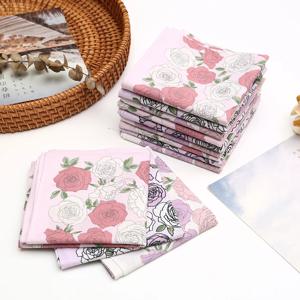 3/6/12 Pcs 여성용 면 인쇄 손수건 빈티지 부드럽고 편안한 선물 세트 43cm 땀을 흡수하기 위해 가지고 다니세요