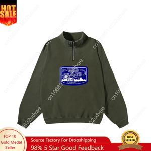 볼로 아일랜드 디트로이트 레트로 스웨트셔츠 남성 여성 청소년 빈티지 풀오버 하프 지퍼 스웨트 셔츠 맞춤 제작 탑스 긴팔 티셔츠