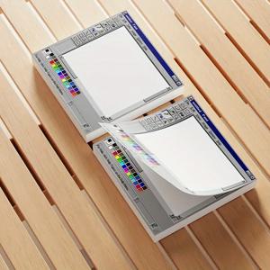 빈티지 컴퓨터 드로잉 스티키 노트 50매 - 예술가 및 사무실 사용에 이상적, 내구성 있는 접착 노트, 사무실용 스티키 노트