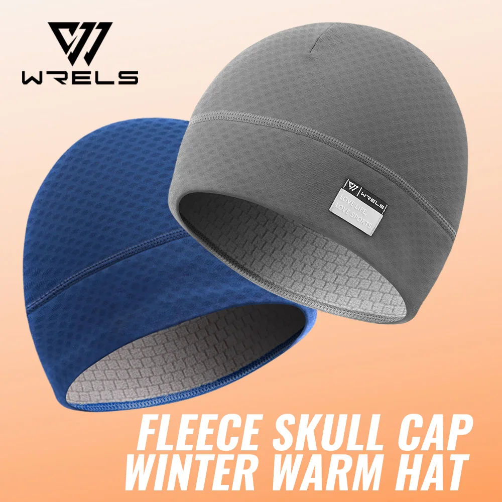 남녀공용 WRELS 비니, 부드럽고 가벼운 러닝 비니 모자, 땀 흡수 러닝 스컬 캡, 겨울용 플리스 안감 비니 모자