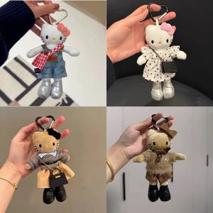 새로운 귀여운 헬로키티 애니메이션 인형 러브 버클 키체인 가방 장식 소녀용 만화 인형 소녀 선물