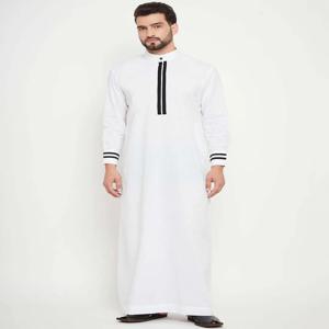 남성 아랍 셔츠 긴 로브 라운드 넥 포켓 스트라이프 패치워크 칼라 중동 무슬림 패션 이슬람 의류