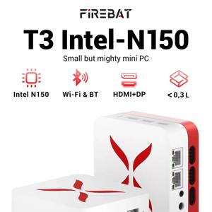 파이어뱃 T3 미니 PC 인텔 알더 레이크 N150 컴팩트 사이즈 윈도우 11 12GB RAM 512GB PCIe SSD WiFi 5 BT4.2 게이밍 데스크탑 컴퓨터
