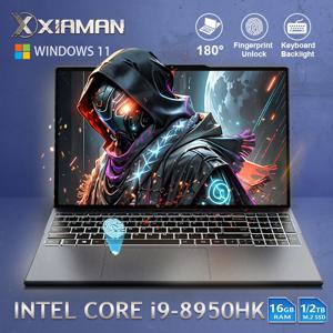 새로운 15.6인치 인텔 코어 i9 8950HK 게이밍 노트북 컴퓨터 16GB 램 1/2TB SSD PC 게이머 윈도우 11 1920*1080P 오피스 게이밍 노트북