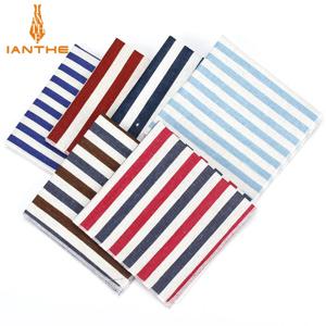 남성용 리넨 스트라이프 포켓 스퀘어 손수건, 웨딩 빈티지 정장, 포켓 핸키 타월, 2018 브랜드, 패션 신제품