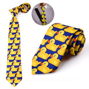 바니 Ducky 넥타이 코스프레 애니메이션 TV 재미 있은 의상 액세서리 Little Duck Print Neck Tie 8cm