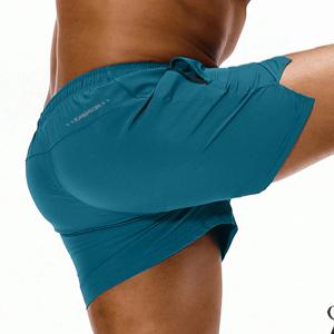 남성용 속건성 러닝 반바지, 드로스트링 및 지퍼 포켓 포함, 운동 및 체육관 활동에 이상적