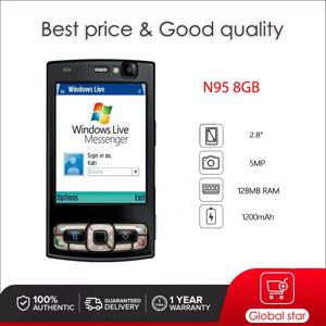 원래 잠금 해제 N95 8GB 5MP WIFI 블루투스 FM 라디오 휴대 전화 러시아어 아랍어 히브리어 키보드 핀란드에서 만든