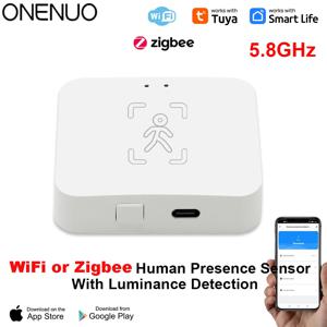 투야 와이파이 또는 지그비 인간 존재 센서 MmWave 레이더 감지기, 스마트 홈용 휘도 센서 포함, PIR 센서 교체