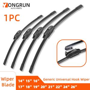 1PC 자동차 앞 유리 와이퍼 블레이드 J/U 자형 범용 앞 유리 와이퍼 천연 고무 액세서리 14 