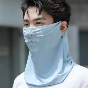 남여 공용 페이스 스카프 통기성 얼음 실크 UV 자외선 차단 마스크 여름 야외 활동을 위해 부드럽고 조절 가능한 자외선 방지 얇은