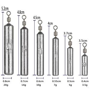낚시 무게 15 개/몫 싱커 금형 3.5g 5g 7g 10g 14g 20g 튜브 총알 수직 펜던트 금속 지그 Sast 바다 태클 키트 Pesca 도구