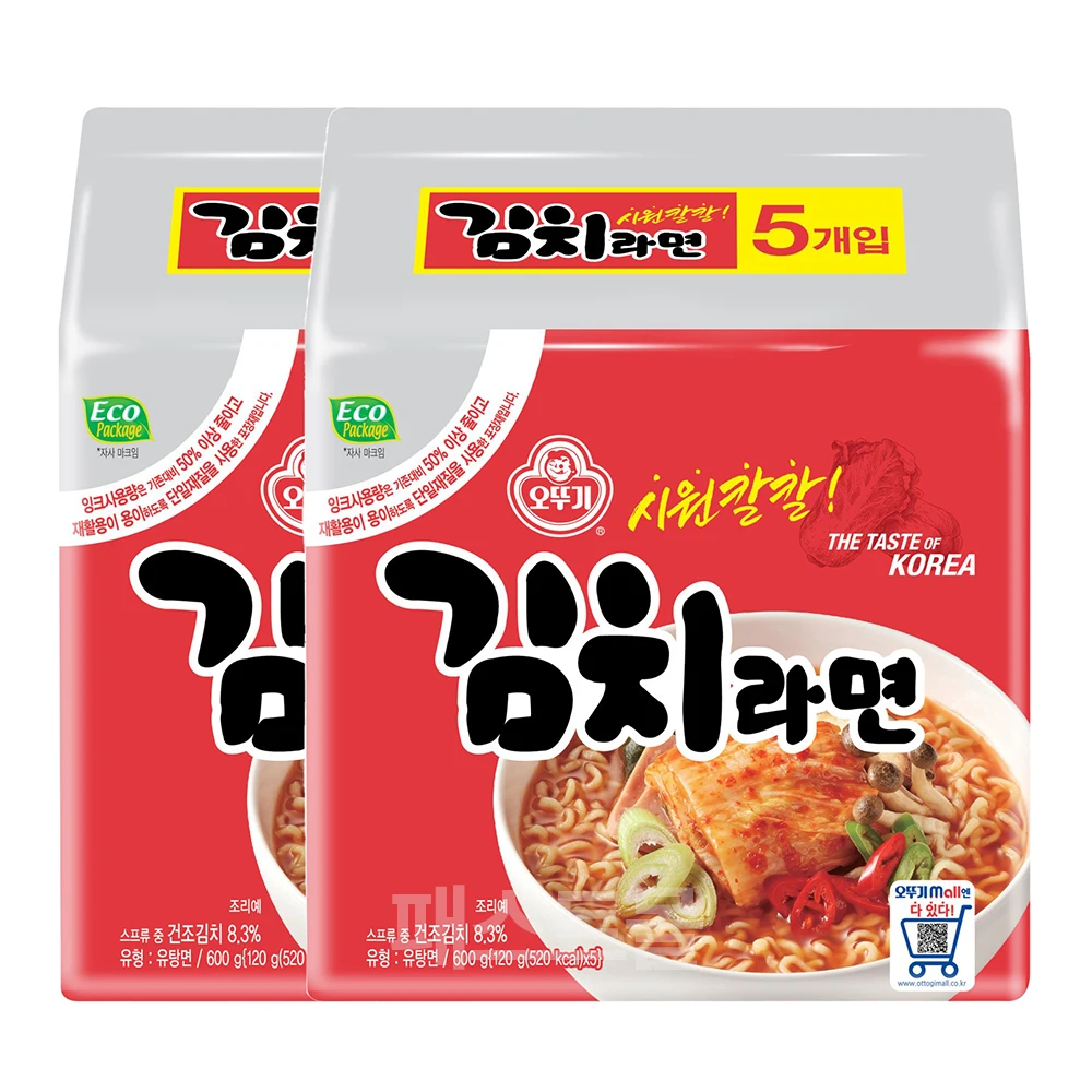 오뚜기 김치라면 멀티팩(120g X 5개입) 600g 2멀티팩