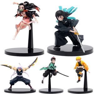 애니메이션 악마 슬레이어 Kimetsu no Yaiba 그림 Kamado Tanjirou 액션 피규어 Agatsuma Zenitsu Nezuko Warrior PVC 모델 완구