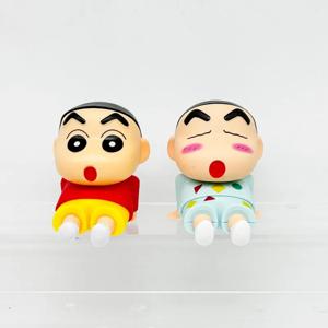 애니메이션 크레용 신짱 휴대 전화 홀더 데스크탑 장식품 액션 피규어 모델 동상 인형 장난감 선물