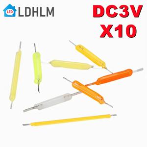 10Pcs 3V COB LED 도자기 필라멘트 에디슨 전구 램프 부품 19mm 29mm 39mm 54mm 68mm 에디슨 전구 다이오드 액세서리 조명