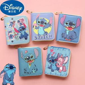 디즈니 애니메이션 스티치 지갑 카와이 어린이 릴로와 스티치 동전 지갑 생일 선물 만화 카드 가방 소녀 선물