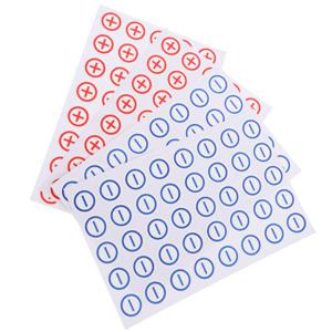 4 시트 극성 라벨 전기 기계 안전 스티커 경고 표지판 도로 교통 신호 원형 표시