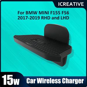 자동차 대시 보드 홀더 BMW Mini One Cooper S Hatch F55 F56 2017-2019 인테리어 수정 액세서리 용 빠른 무선 충전기