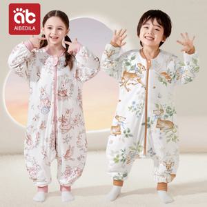 AIBEDILA Kids Onesie 소년 소녀 긴 소매 대나무 면화 잠옷 어린이 겨울 만화 잠옷 아기 잠옷 침낭