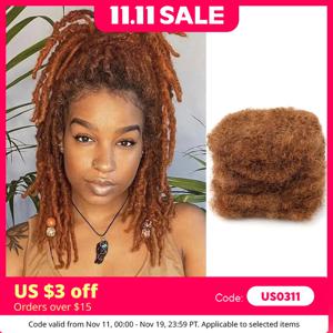 아프로 킨키 벌크 100% 인모 연장, 레게 더티 브레이드, 브라질 천연 크로셰 헤어 레게머리, 30 #