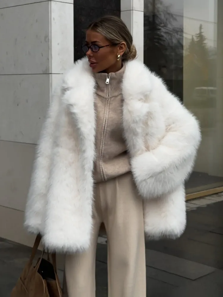 Tossy 겨울 패션 푹신한 모피 인조 모피 재킷, 오버 코트, 느슨한 카디건, 두껍고 따뜻한 패치워크 여성 코트, 인조 모피 2025