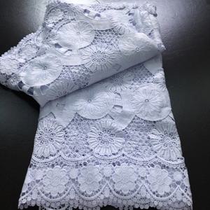 여성용 나이지리아 코드 Guipure 레이스 원단 하이 퀄리티, 수용성 흰색 아프리카 레이스 원단 2025, 우아한 원피스, A4197, 5 야드