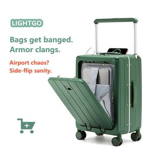 라이트고 프론트 액세스 20/26/28인치 기내용 캐리어 (노트북 수납공간, USB-C 포트 2개, TSA 잠금장치, 저소음 바퀴 포함) 비즈니스 여행용